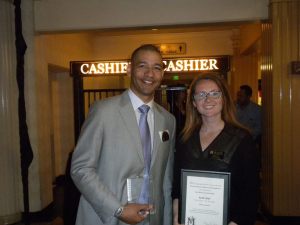 J.A. Adande and I at the banquet.